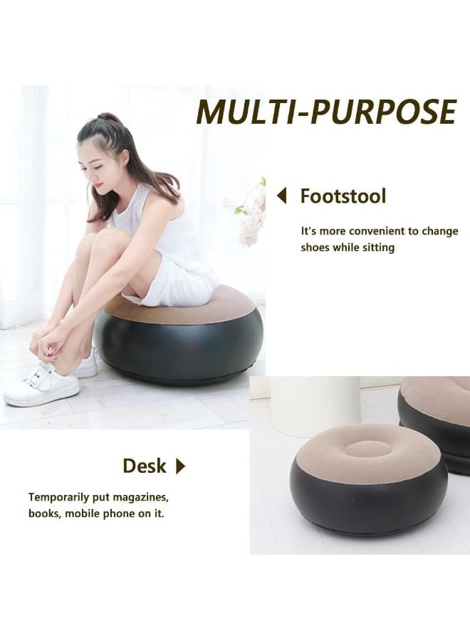 أريكة هوائية قابلة للنفخ مع مضخة هواء ومسند قدم – كرسي استرخاء مريح للمنزل والتخييم – مقاس 1.16 × 98 × 83 سم - Image 3